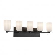  VL57732-BK/GO - Nola 32-in Black/Glossy Opal Glass 5 Lights Vanity