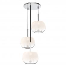  CH57514-CH/OP - Samar 14-in Chrome/Opal Glass 3 Lights Chandeliers