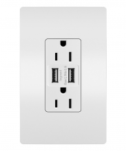  TM826USBWCCV6 - radiant? 15A Tamper-Resistant USB Outlet, White