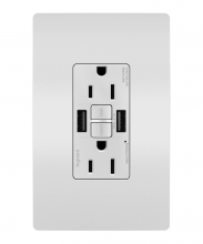  1597TRUSBAAWC4 - radiant? Tamper-Resistant 15A Duplex Self-Test GFCI Receptacles with SafeLock? Protection, USB Type