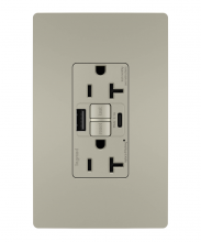  2097TRUSBACNIC4 - radiant® Tamper-Resistant 20A Duplex Self-Test GFCI Receptacles with SafeLock® Protection, Type A/C 