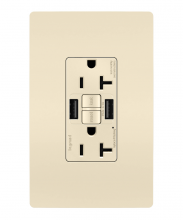  2097TRUSBAALA - radiant® Tamper-Resistant 20A Duplex Self-Test GFCI Receptacles with SafeLock® Protection, Type A/A 