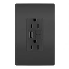  R26USBAC6BKCCV4 - radiant? 15A Tamper-Resistant Ultra-Fast USB Type A/C Outlet, Black