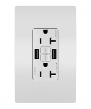  2097TRUSBAAW - radiant® Tamper-Resistant 20A Duplex Self-Test GFCI Receptacles with SafeLock® Protection, Type A/A 