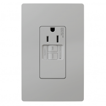  1597TRSGLGRY - radiant? Tamper-Resistant 15A Simplex Self-Test GFCI Receptacles with SafeLock? Protection, Gray