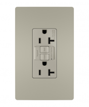  2097TRNICC4 - radiant® Tamper-Resistant 20A Duplex Self-Test GFCI Receptacle with SafeLock® Protection, Nickel CC