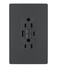  1597TRUSBACGC4 - radiant® Tamper-Resistant 15A Duplex Self-Test GFCI Receptacles with SafeLock® Protection, USB Type 