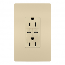  R26USBPDI - radiant® 15A Tamper Resistant Ultra Fast PLUS Power Delivery USB Type C/C Outlet, Ivory