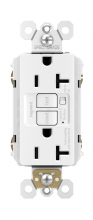  2097TRAW - Specification Grade Tamper-Resistant 20A Duplex Self-Test GFCI Receptacle with Audible Alarm, White