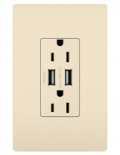  TM826USBLA - radiant® 15A Tamper-Resistant USB Outlet, Light Almond