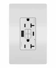  2097TRUSBACW - radiant® Tamper-Resistant 20A Duplex Self-Test GFCI Receptacles with SafeLock® Protection, Type A/C 