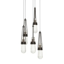  131120-SKT-LONG-14-YG0434 - Link 5-Light Blown Glass Pendant