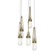  131120-SKT-LONG-84-YG0434 - Link 5-Light Blown Glass Pendant