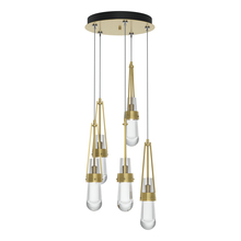  131127-SKT-STND-86-ZM0434 - Link 5-Light Clear Glass Pendant