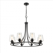  9728-MB - Ashford 8-Light Chandelier Ceiling Light Matte Black