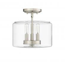  46923-BN - Asheville 3-Light Semi-Flush Ceiling Mount Brushed Nickel