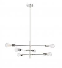  4246-PN - Decco 6-Light Chandelier Ceiling Light Polished Nickel