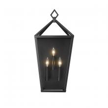  2533-PBK - Arnold 3-Light Outdoor Wall Sconce Powder Coated Black