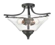  1483-MB - Natalie 3-Light Semi-Flush Ceiling Mount Matte Black