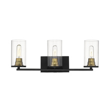  3493-MB/HBZ - Pasadena 3-Light Vanity Matte Black/Heirloom Bronze