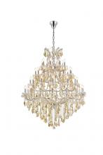  2800G46C-GT/RC - Maria Theresa 49 Light Chrome Chandelier Golden Teak (Smoky) Royal Cut Crystal