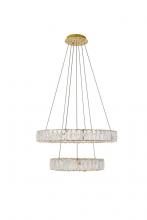 Elegant 3503G24G - Monroe Hang D23.6"+D15.7"LED 54W Gold