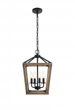 Elegant LD511H20BW - Patio/Indoor Hanging W11.8"D11.8"H18.8" Brown and Black