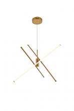 Elegant LD9001D42BR - Sonya 3 Light Gold Pendant