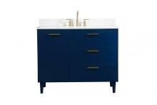  VF47042MBL-BS - 42 Inch Bathroom Vanity in Blue with Backsplash