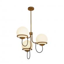  CH458323AGOP - Alba 23-in Aged Brass/Opal Glass 3 Lights Chandelier