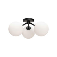  SF549315MBOP - Cassia 17-in Matte Black/Opal Matte Glass 3 Lights Semi Flush Mount