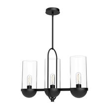  LP539024MBCL - Cyrus 24-in Clear Glass/Matte Black 3 Lights Linear Pendant