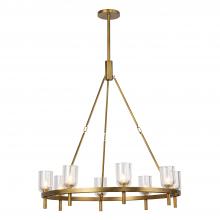  CH338836VBCC - Lucian 36-in Clear Crystal/Vintage Brass 8 Lights Chandeliers