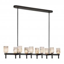  LP338052UBAR - Lucian 52-in Urban Bronze/Alabaster 10 Lights Linear Pendant