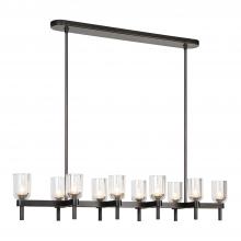  LP338052UBCC - Lucian 52-in Clear Crystal/Urban Bronze 10 Lights Linear Pendant