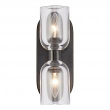  WV338902UBCC - Lucian 11-in Clear Crystal/Urban Bronze 2 Lights Wall/Vanity