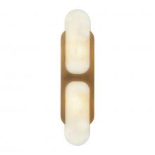  WV357217VBAR - Odin 17-in Vintage Brass/Alabaster Socket Wall Vanity