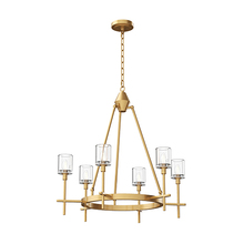  CH314306VBCC - SALITA 6 LIGHT CHANDELIER VINTAGE BRASS CLEAR CRYSTAL