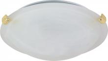  60/274 - 1 Light - 12" Flush with Alabaster Glass - Polished Brass Finish