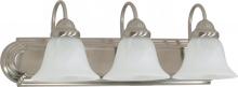  60/321 - Ballerina - 3 Light 24" Vanity with Alabaster Glass - Brushed Nickel Finish