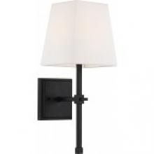  60/6709 - Highline - 1 Light Vanity - with White Linen Shade - Aged Bronze Finish