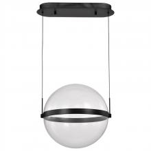  62/2033 - Arvada; 16 Inch LED Pendant; Matte Black; Silk Screened Acrylic Lens