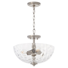 Quorum 2800-15-265 - ADAMS 15" CLEAR/HAMMERED DUAL MOUNT - STN