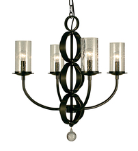  1044 MBLACK - 4-Light Matte Black Compass Dining Chandelier