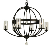  1077 MB/F - 6-Light Mahogany Bronze Compass Foyer Chandelier