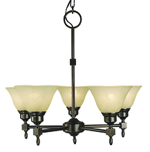 Framburg 2435 PB/WH - 5-Light Polished Brass Taylor Dining Chandelier