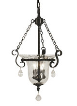  2917 MBLACK - 3-Light Matte Black Carcassonne Foyer Chandelier