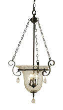  2919 MBLACK - 3-Light Matte Black Carcassonne Foyer Chandelier