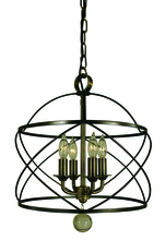  4414 MB/PN - 4-Light Mahogany Bronze/Polished Nickel Nantucket Chandelier