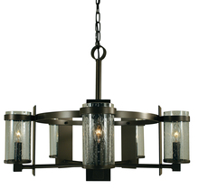  4435 MB/F - 5-Light Mahogany Bronze/Frosted Glass Hammersmith Chandelier